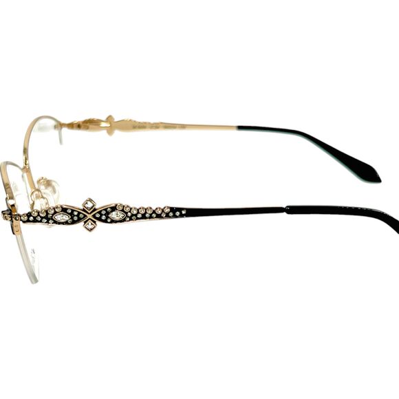 Caviar M5659 Womens Eyeglass Frame C24 Black w Clear Crystals
